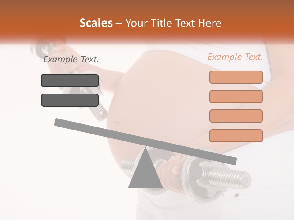 A Pregnant Woman Holding Two Dumbs In Her Belly PowerPoint Template