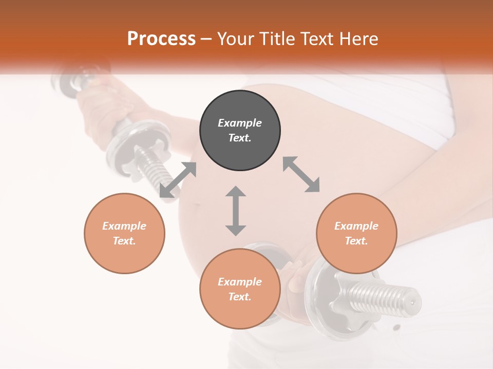 A Pregnant Woman Holding Two Dumbs In Her Belly PowerPoint Template