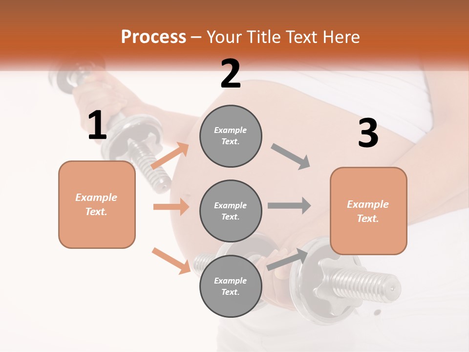 A Pregnant Woman Holding Two Dumbs In Her Belly PowerPoint Template