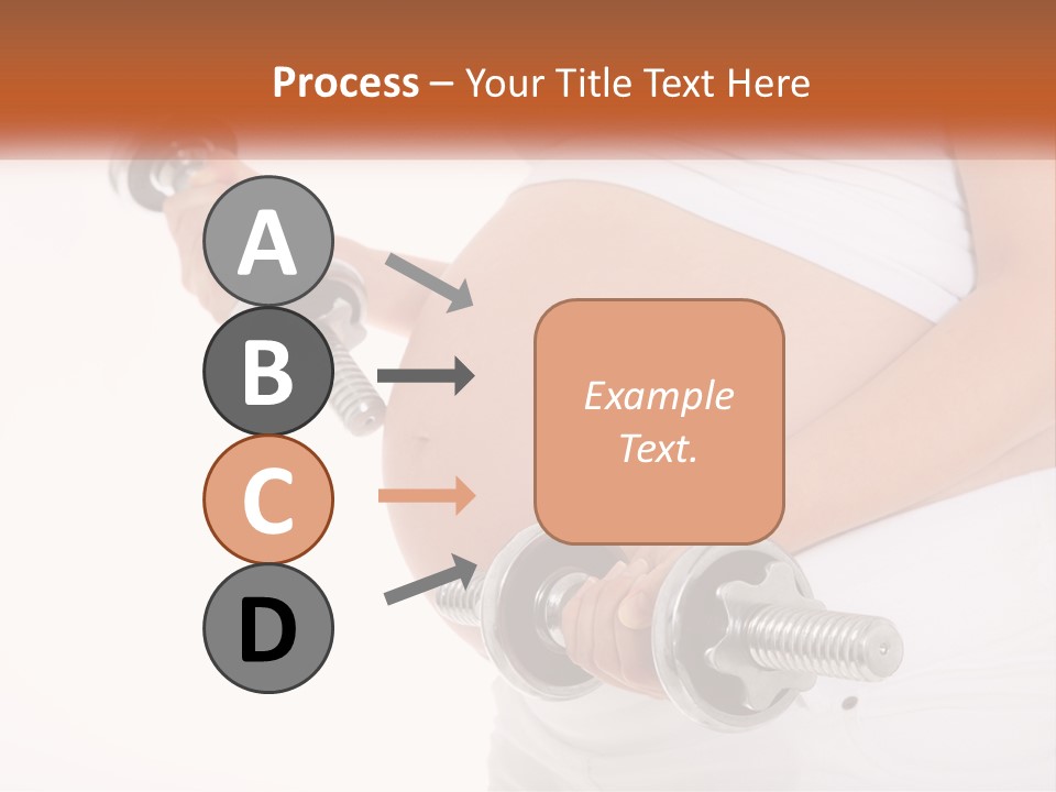 A Pregnant Woman Holding Two Dumbs In Her Belly PowerPoint Template
