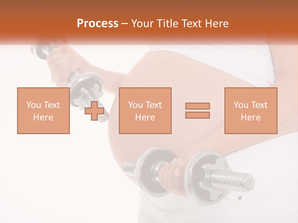 A Pregnant Woman Holding Two Dumbs In Her Belly PowerPoint Template