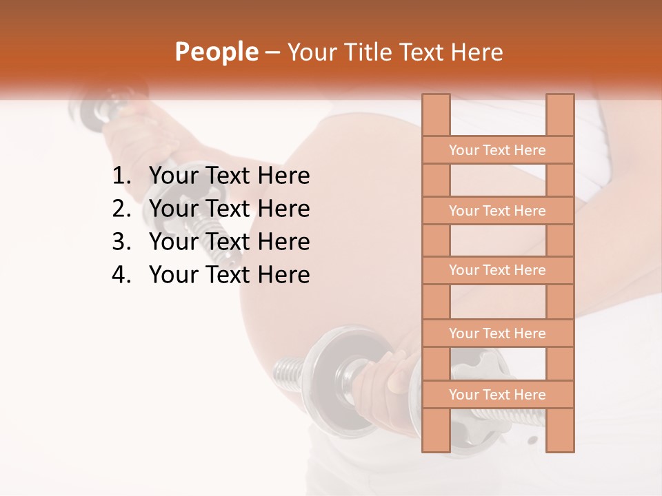 A Pregnant Woman Holding Two Dumbs In Her Belly PowerPoint Template
