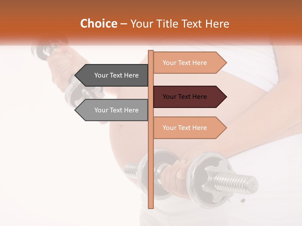 A Pregnant Woman Holding Two Dumbs In Her Belly PowerPoint Template