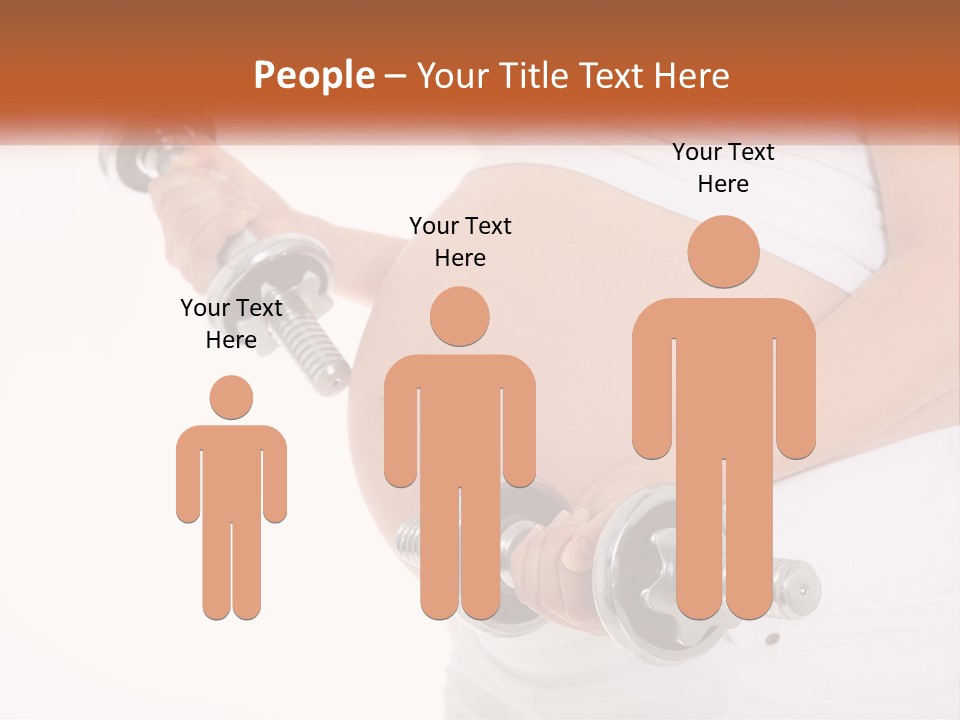 A Pregnant Woman Holding Two Dumbs In Her Belly PowerPoint Template