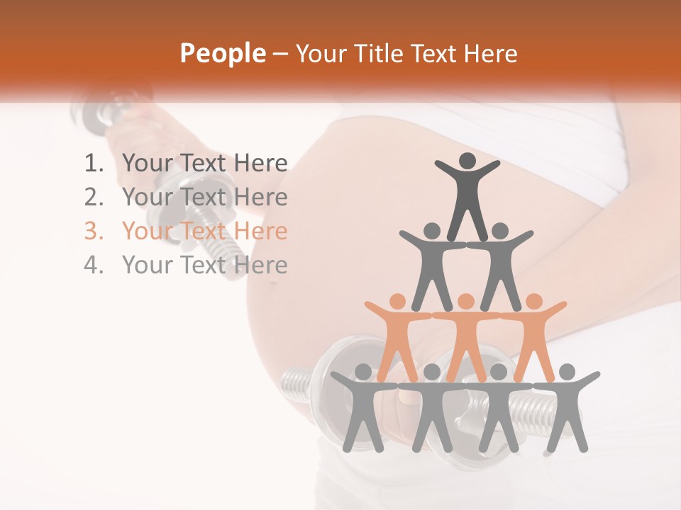 A Pregnant Woman Holding Two Dumbs In Her Belly PowerPoint Template