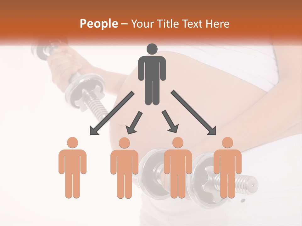 A Pregnant Woman Holding Two Dumbs In Her Belly PowerPoint Template