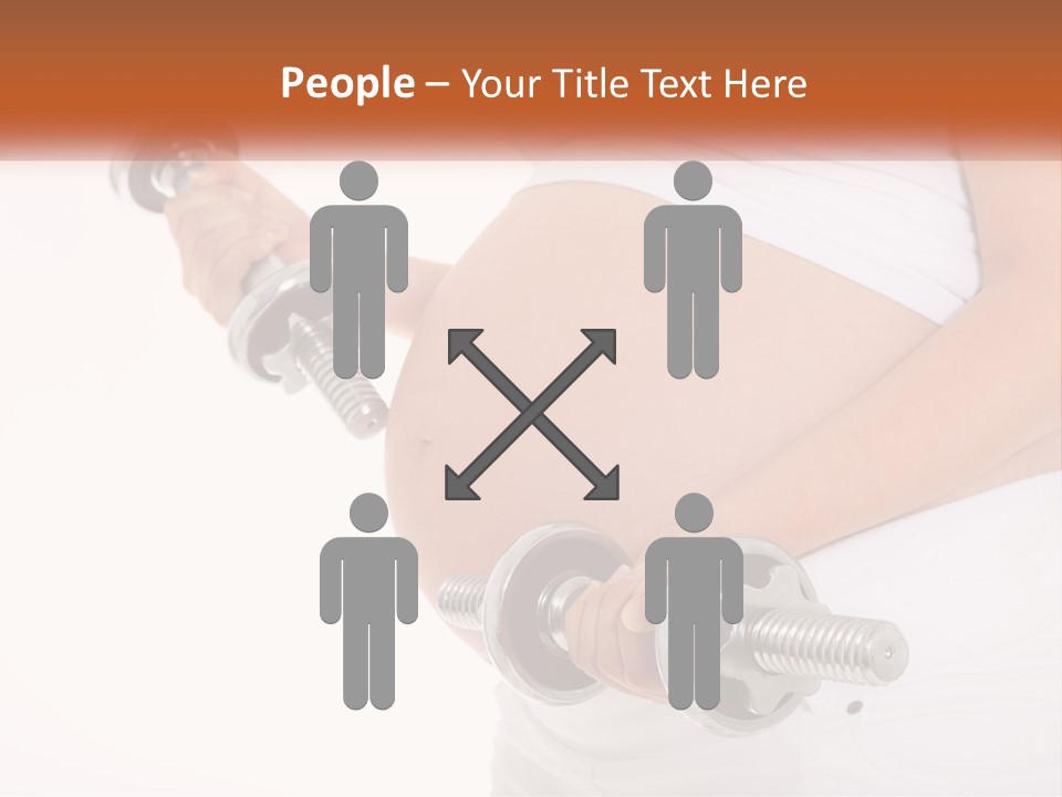 A Pregnant Woman Holding Two Dumbs In Her Belly PowerPoint Template