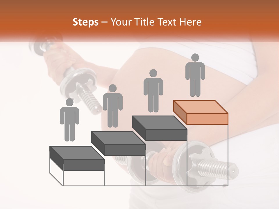 A Pregnant Woman Holding Two Dumbs In Her Belly PowerPoint Template