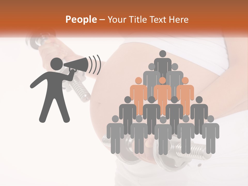 A Pregnant Woman Holding Two Dumbs In Her Belly PowerPoint Template
