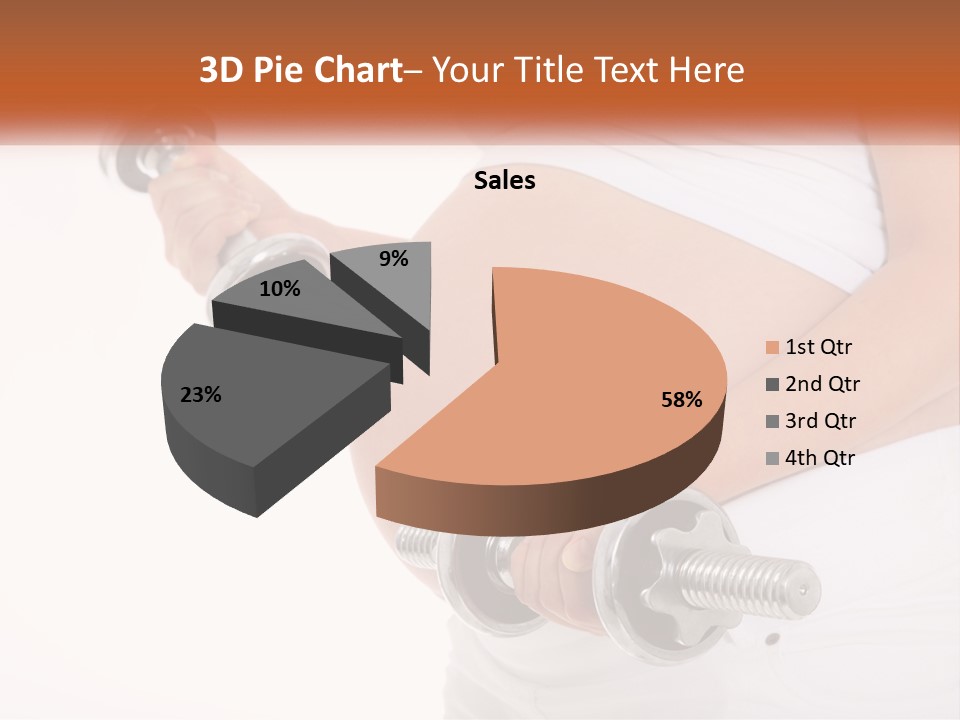A Pregnant Woman Holding Two Dumbs In Her Belly PowerPoint Template