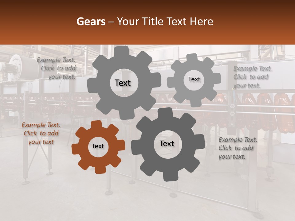 A Line Of Conveyor Belt In A Factory PowerPoint Template