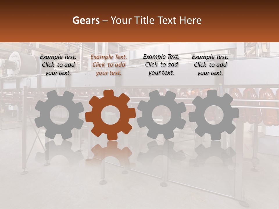 A Line Of Conveyor Belt In A Factory PowerPoint Template