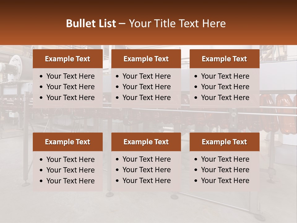 A Line Of Conveyor Belt In A Factory PowerPoint Template