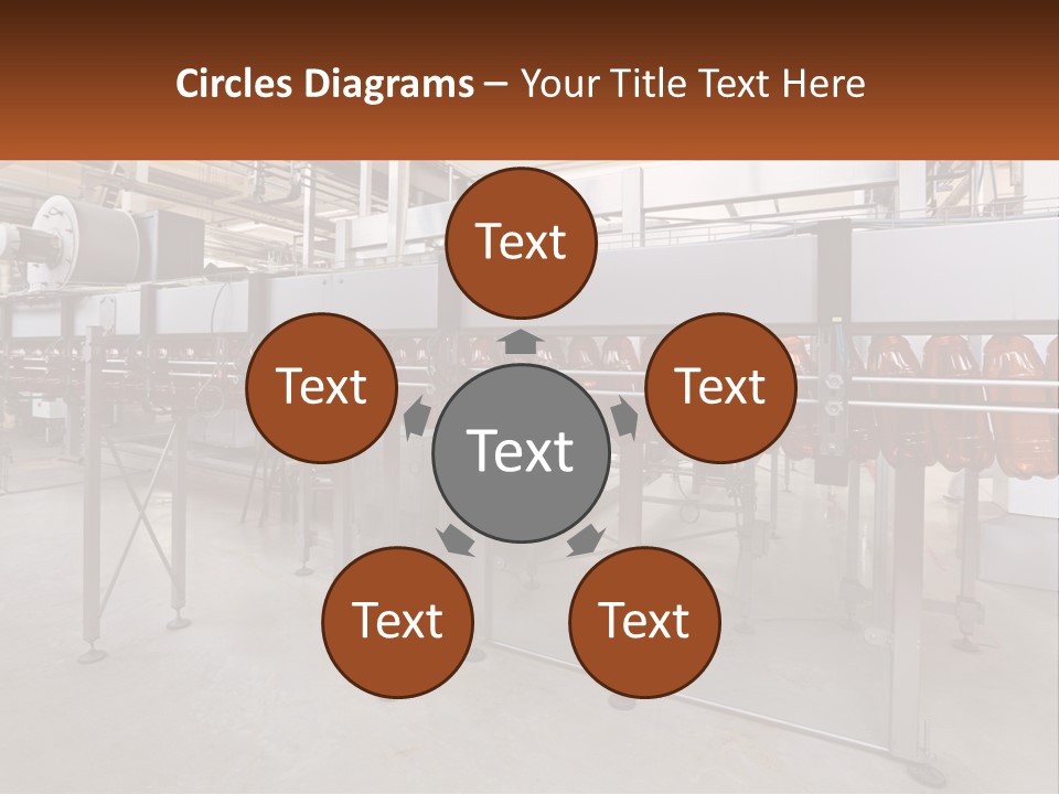 A Line Of Conveyor Belt In A Factory PowerPoint Template