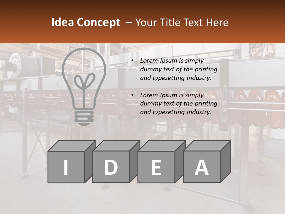 A Line Of Conveyor Belt In A Factory PowerPoint Template