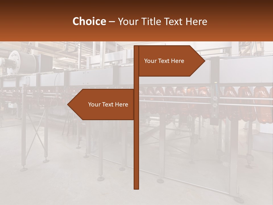 A Line Of Conveyor Belt In A Factory PowerPoint Template