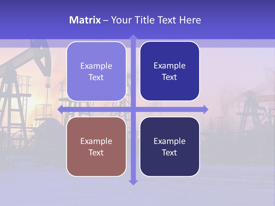 A Group Of Oil Pumps In The Snow PowerPoint Template