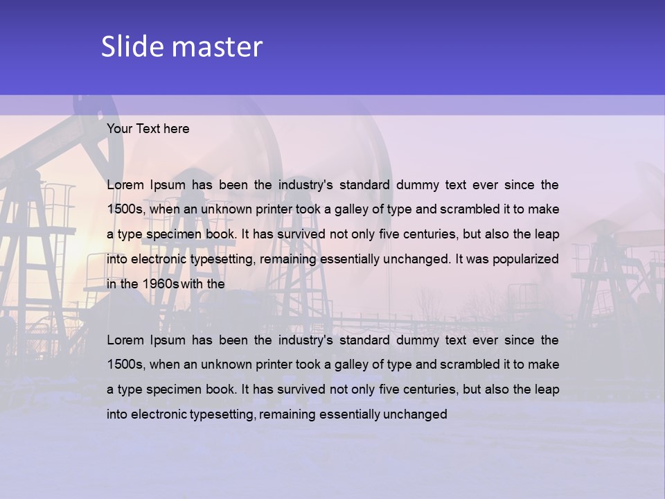 A Group Of Oil Pumps In The Snow PowerPoint Template