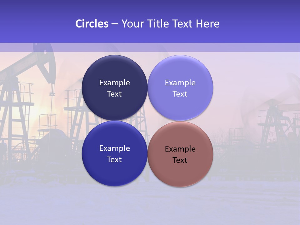 A Group Of Oil Pumps In The Snow PowerPoint Template