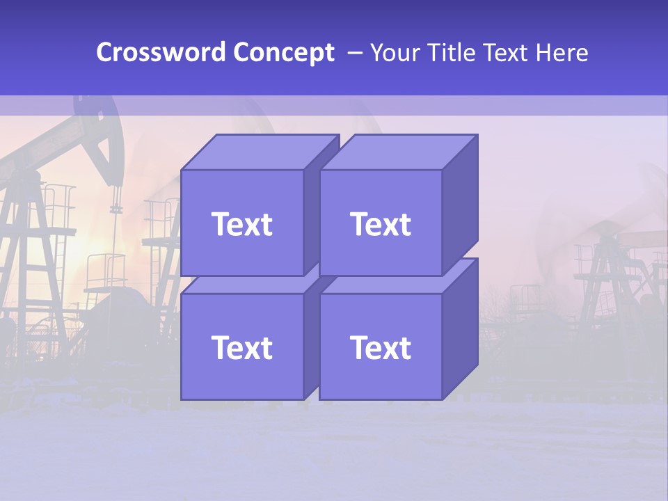 A Group Of Oil Pumps In The Snow PowerPoint Template
