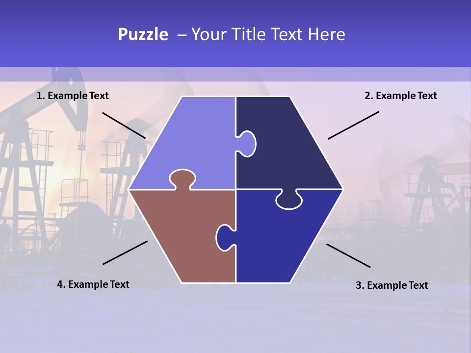 A Group Of Oil Pumps In The Snow PowerPoint Template