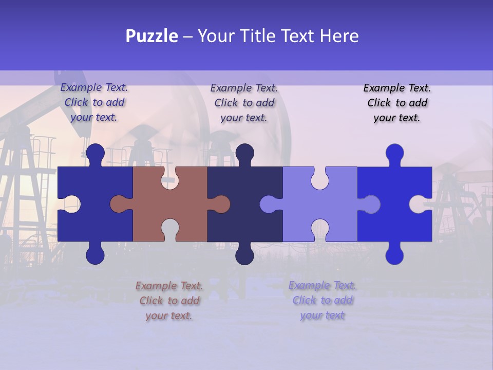 A Group Of Oil Pumps In The Snow PowerPoint Template