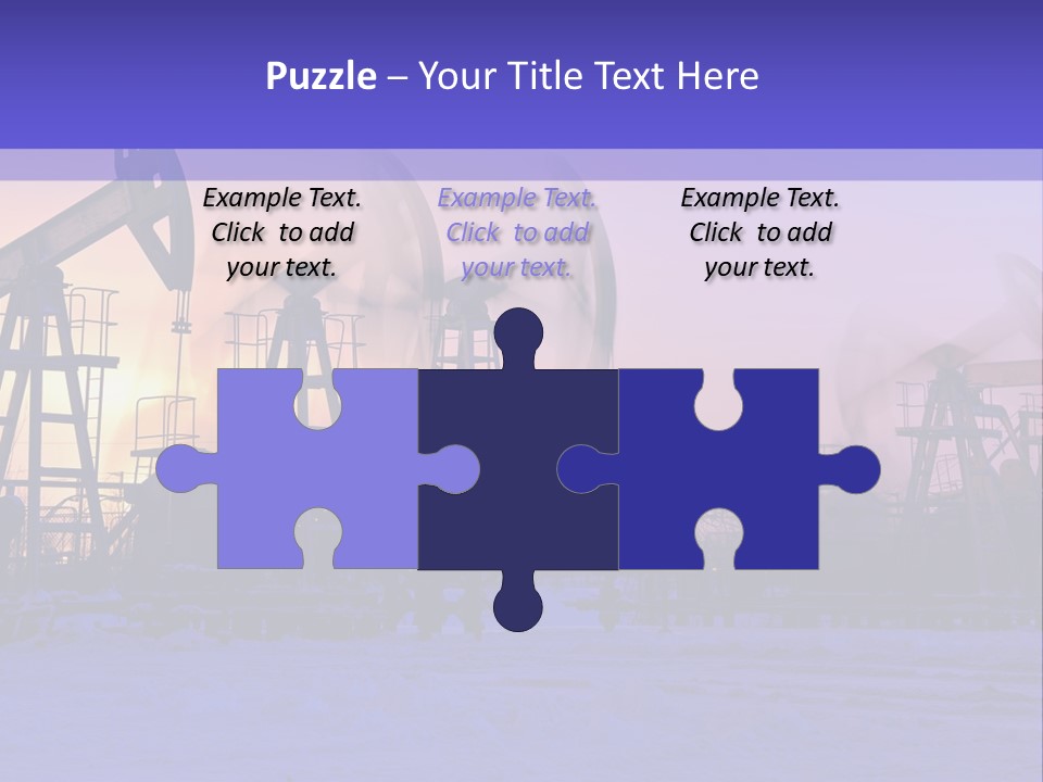 A Group Of Oil Pumps In The Snow PowerPoint Template