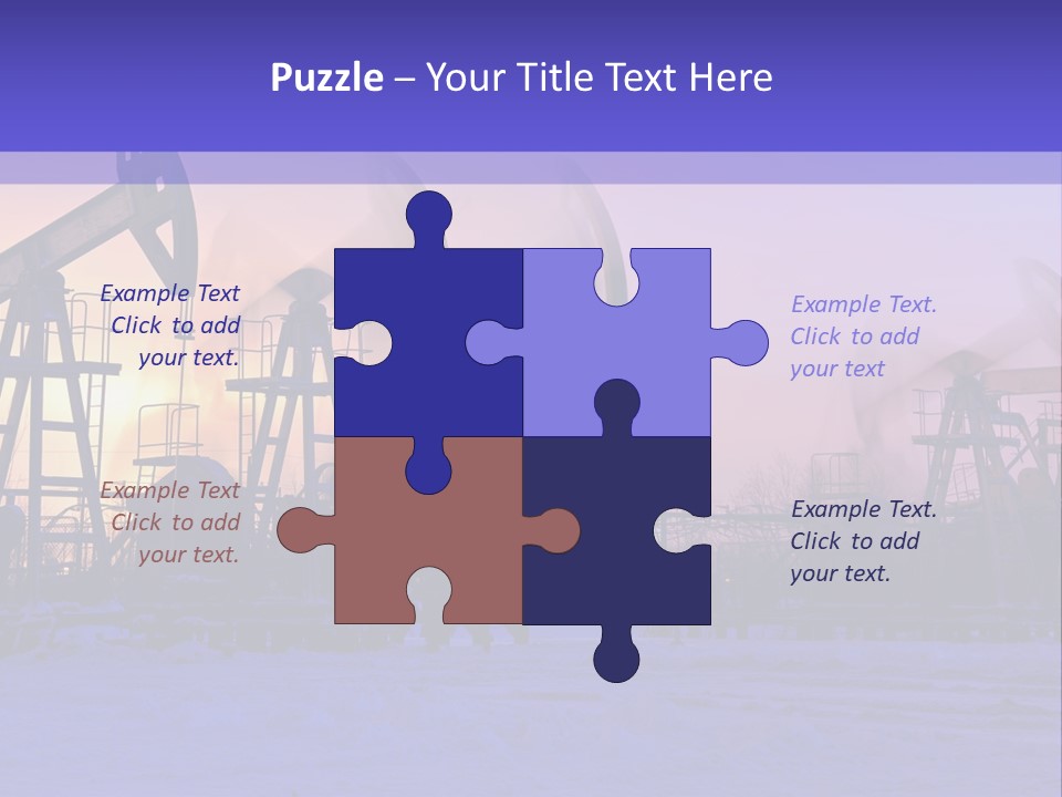 A Group Of Oil Pumps In The Snow PowerPoint Template