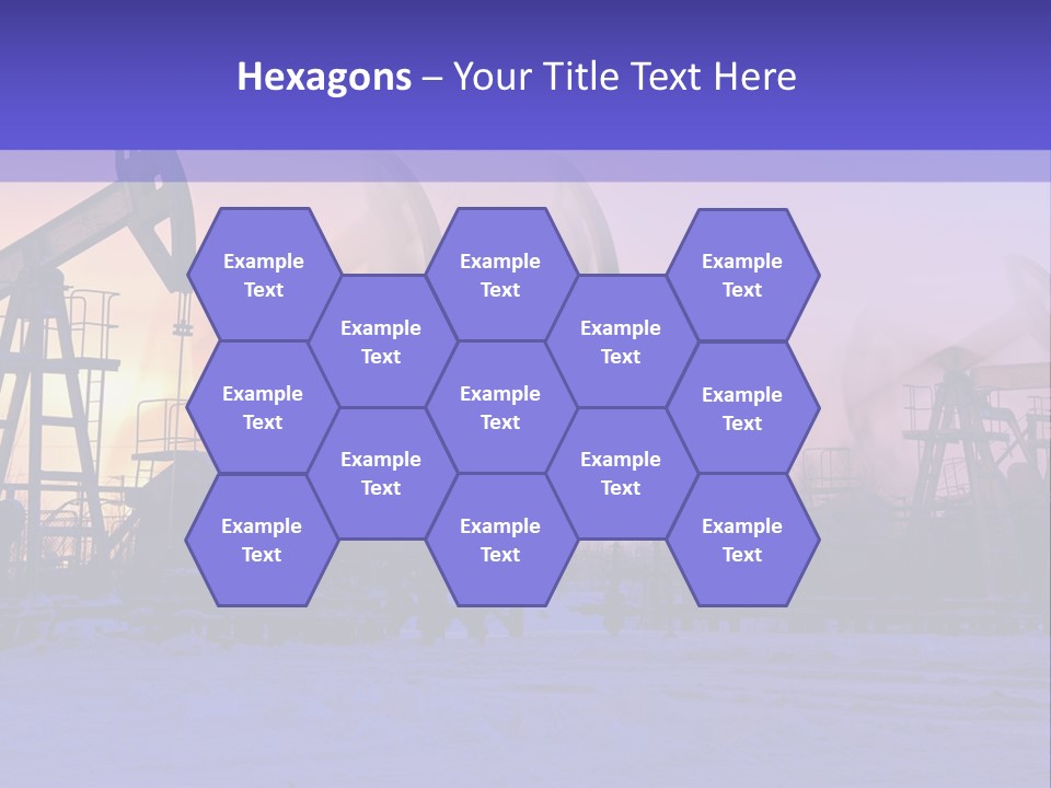 A Group Of Oil Pumps In The Snow PowerPoint Template