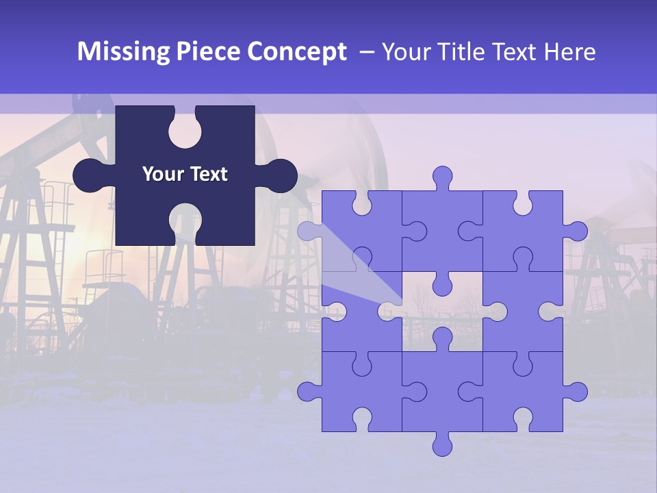 A Group Of Oil Pumps In The Snow PowerPoint Template