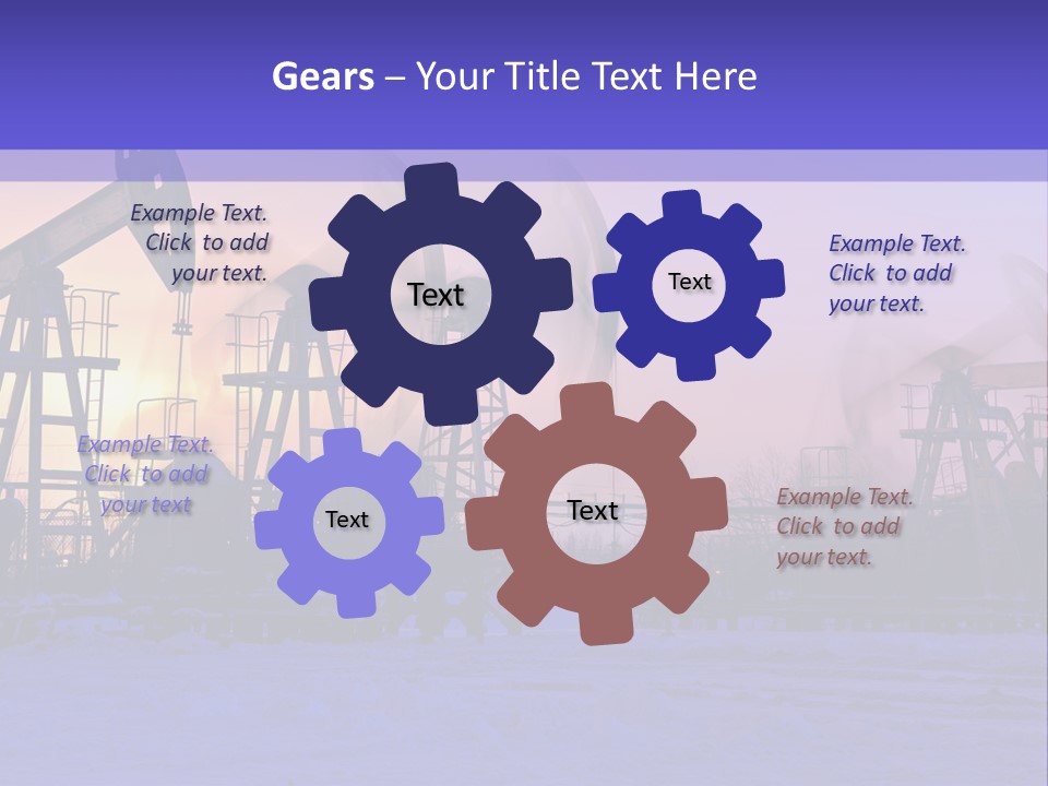 A Group Of Oil Pumps In The Snow PowerPoint Template