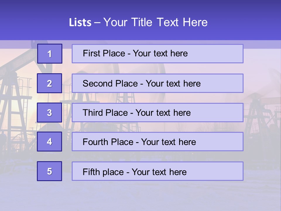 A Group Of Oil Pumps In The Snow PowerPoint Template