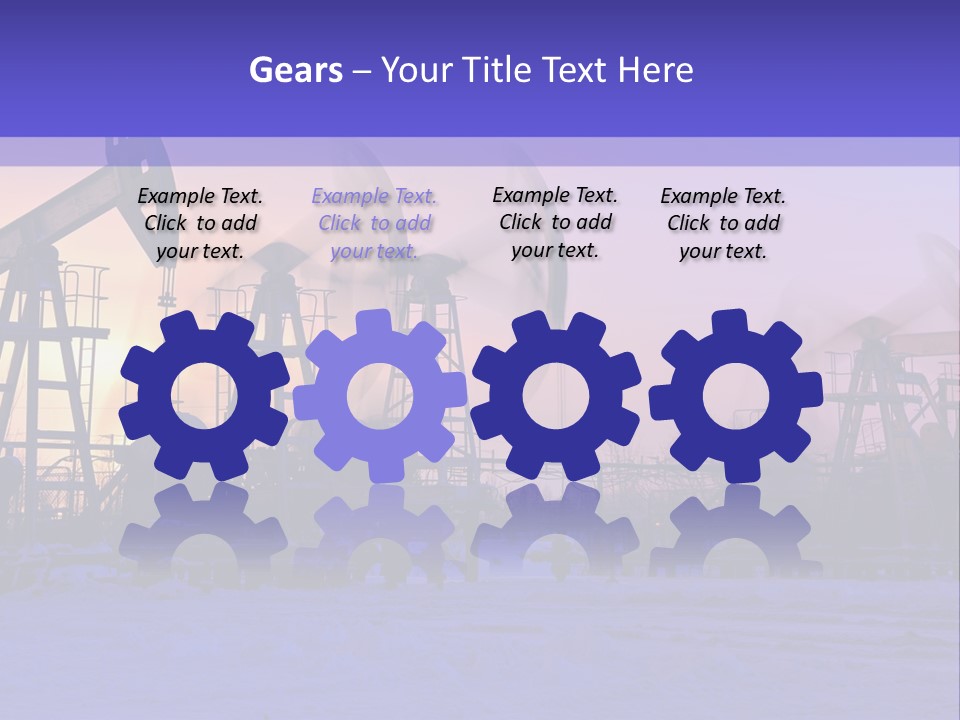 A Group Of Oil Pumps In The Snow PowerPoint Template