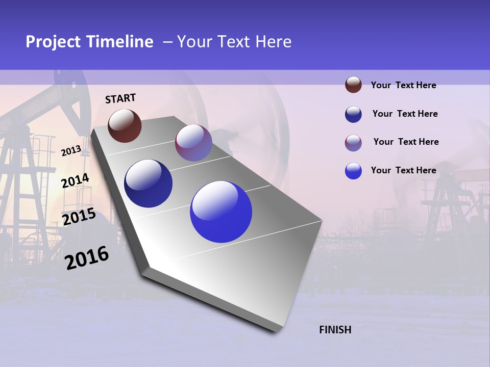 A Group Of Oil Pumps In The Snow PowerPoint Template