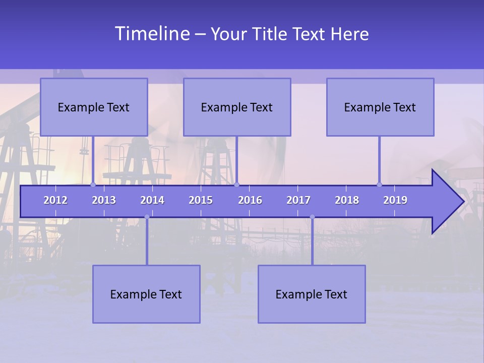 A Group Of Oil Pumps In The Snow PowerPoint Template