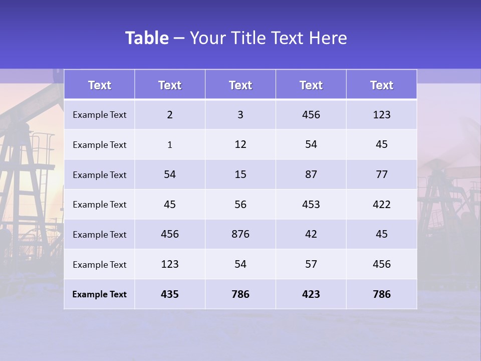A Group Of Oil Pumps In The Snow PowerPoint Template
