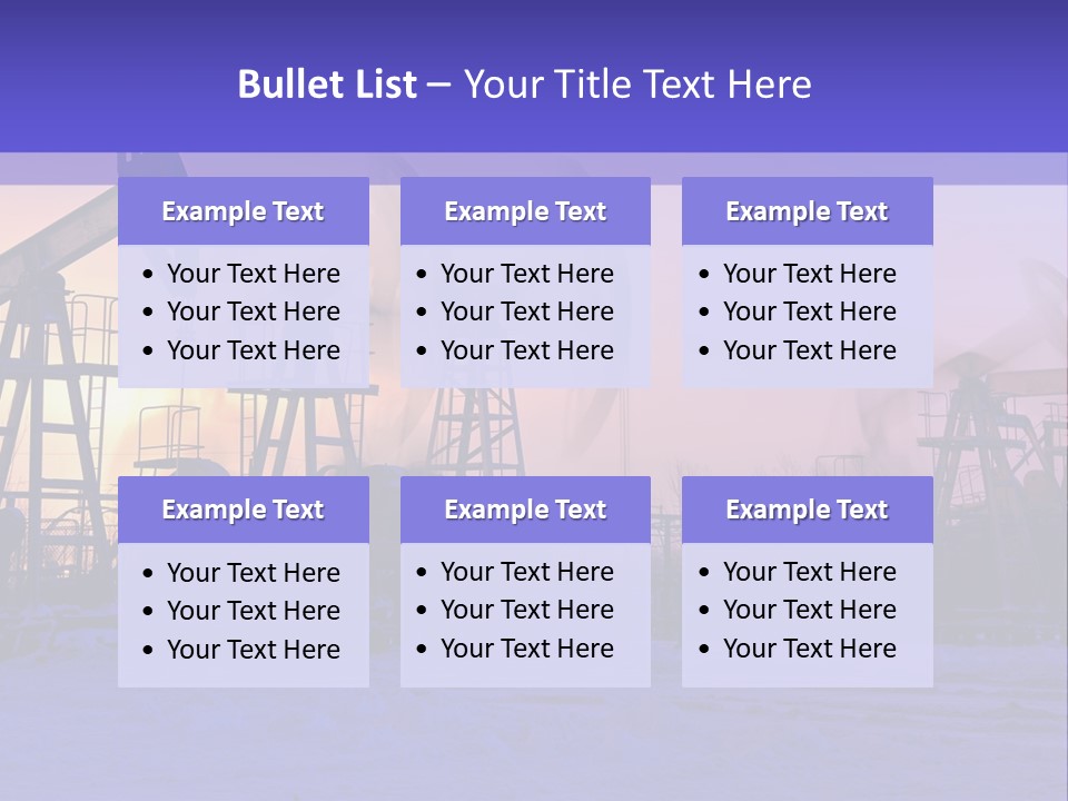 A Group Of Oil Pumps In The Snow PowerPoint Template