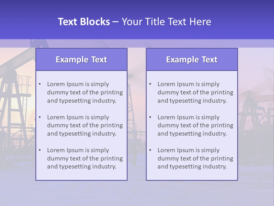 A Group Of Oil Pumps In The Snow PowerPoint Template