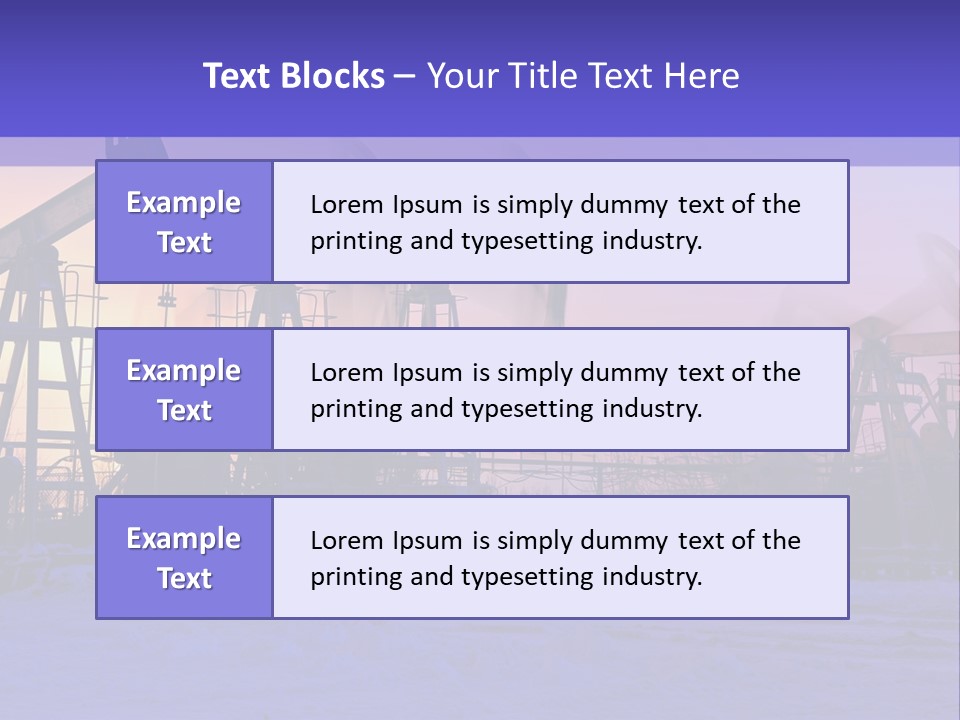 A Group Of Oil Pumps In The Snow PowerPoint Template