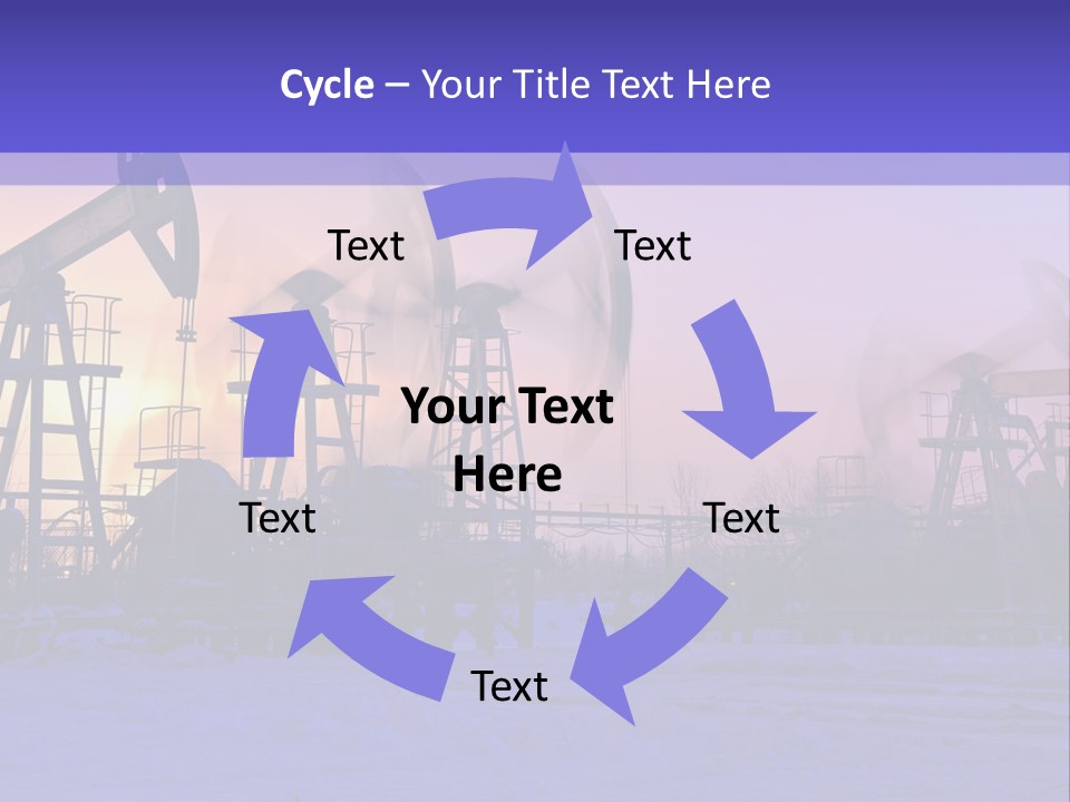 A Group Of Oil Pumps In The Snow PowerPoint Template