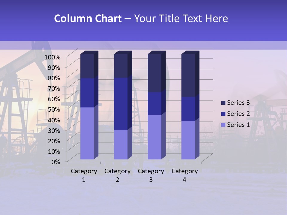 A Group Of Oil Pumps In The Snow PowerPoint Template