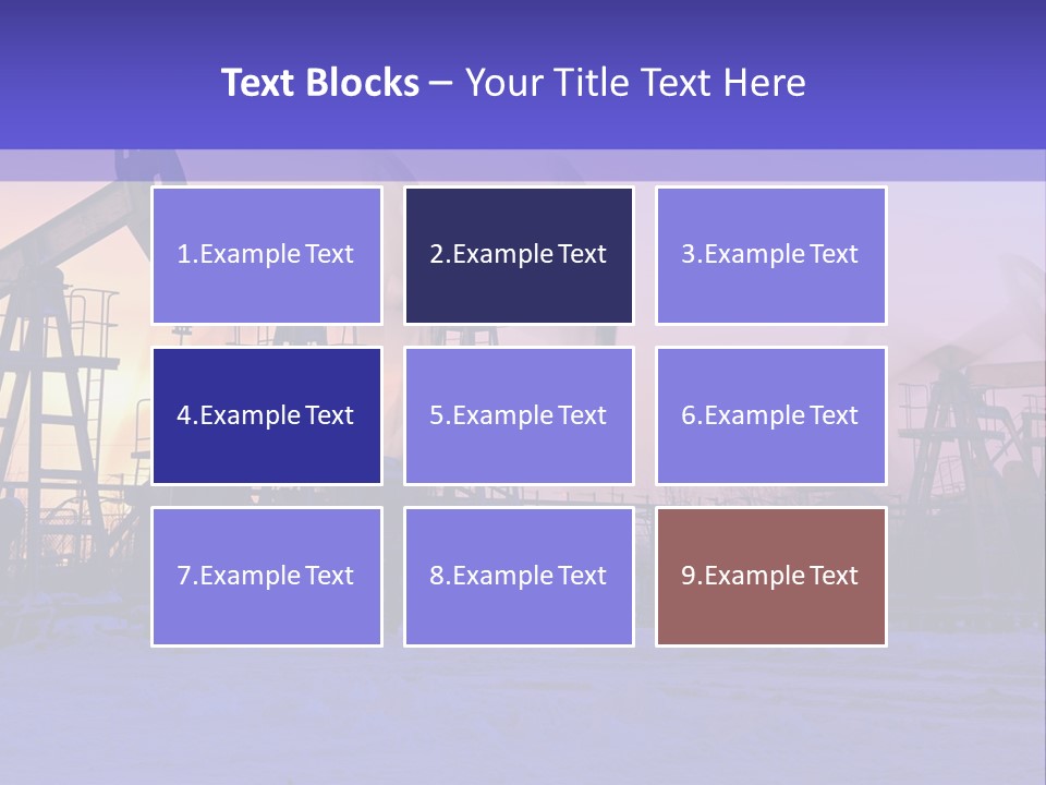 A Group Of Oil Pumps In The Snow PowerPoint Template