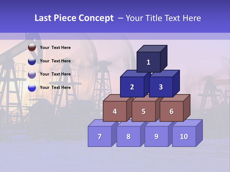 A Group Of Oil Pumps In The Snow PowerPoint Template