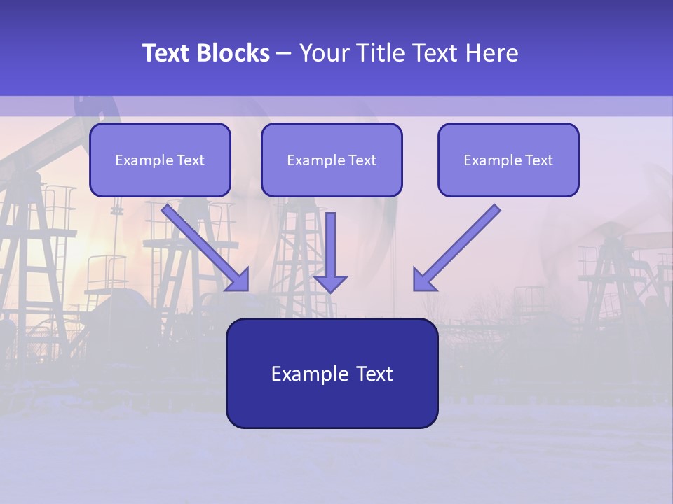 A Group Of Oil Pumps In The Snow PowerPoint Template