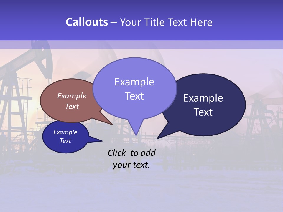 A Group Of Oil Pumps In The Snow PowerPoint Template