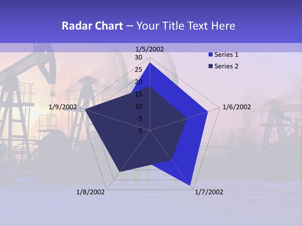 A Group Of Oil Pumps In The Snow PowerPoint Template