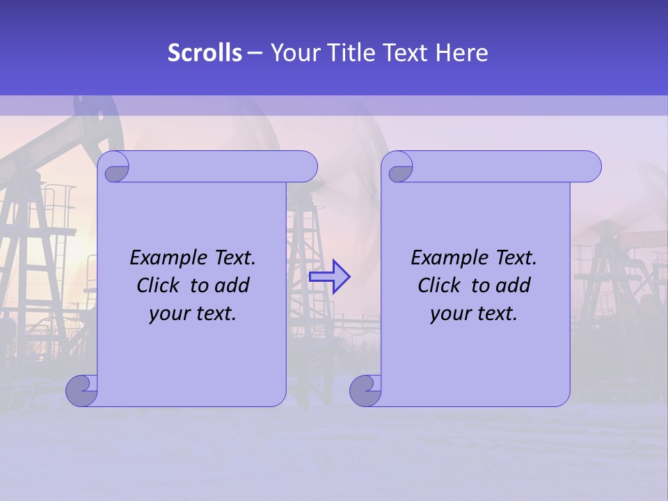 A Group Of Oil Pumps In The Snow PowerPoint Template