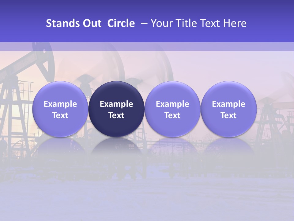 A Group Of Oil Pumps In The Snow PowerPoint Template