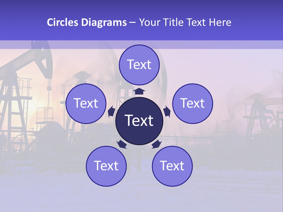 A Group Of Oil Pumps In The Snow PowerPoint Template