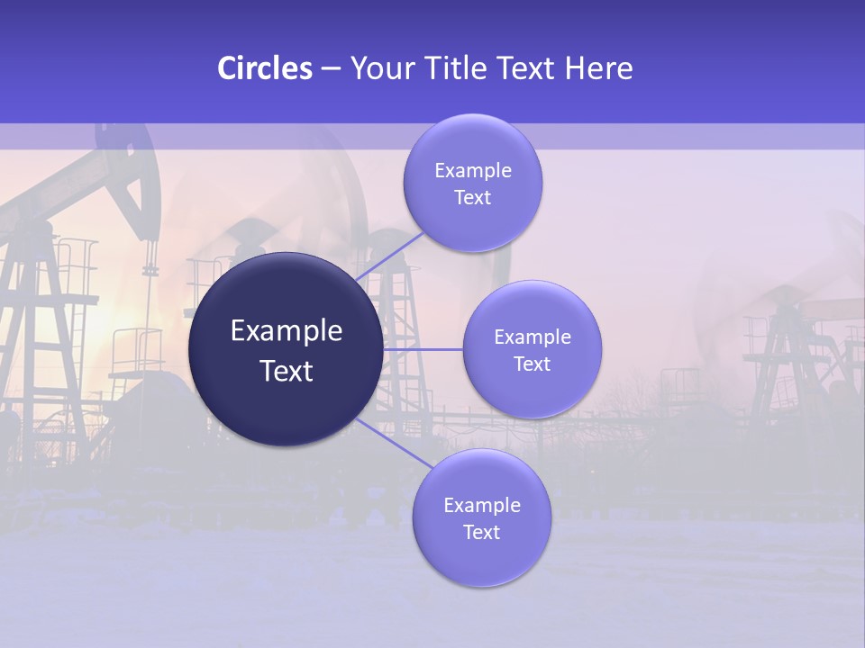 A Group Of Oil Pumps In The Snow PowerPoint Template